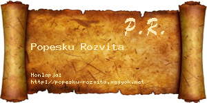 Popesku Rozvita névjegykártya